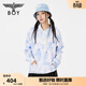 BOY LONDON春季情侶裝潮牌街頭潮酷寬松滿(mǎn)印連帽套頭衛衣N04001 藍色 L