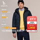 哈吉斯（HAZZYS）男裝 冬季【鵝絨】連帽羽絨服菱格短款厚外套男衣服ASFZU0CDX07 藏青色NV XL （180/100A 50）