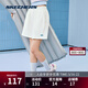 斯凱奇（Skechers）短褲男女夏季休閑運動(dòng)短褲外穿健身跑步寬松百搭舒適針織褲 女款-棉花糖白/0074 S