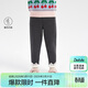 笛莎童裝女童褲子2024年冬裝女寶加絨修身小腳打底休閑褲 煙灰 110