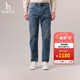 哈吉斯（HAZZYS）男裝 秋季【張晚意明星同款】牛仔褲男直筒長(cháng)褲ATDZP0CCP17 藏青色NV 37 （180/88A）偏小，建議拍大一碼