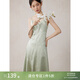 自巧小個(gè)子東方簡(jiǎn)奢風(fēng)新中式顯瘦吊帶連衣裙女2024新款薄荷曼波中長(cháng)裙 竹葉綠 XS (2碼)