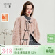 三彩2025冬季新款環(huán)保皮草毛絨外套仿真毛毛寬松牛角扣保暖M 肉桂粉 M 160/84A