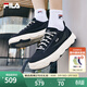 FILA 斐樂(lè )官方男鞋ROCK摩登帆布鞋2024夏季新款時(shí)尚休閑鞋運動(dòng)鞋 黑-BK 41