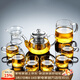 唐豐功夫茶具套裝家用客廳小套泡茶小茶臺日式茶盤(pán)簡(jiǎn)易小茶具整套 天機玻璃壺8件套配茶漏
