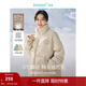 茵曼（INMAN）2025冬季女裝新款鴨絨九江羽絨服休閑立領(lǐng)落肩寬松外套大衣上衣 淡香杏-18449001H1 M