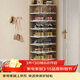 安爾雅鞋柜免安裝 鞋盒收納門(mén)口可折疊防塵鞋架籃球鞋一體柜 透明灰9只