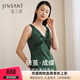金三塔真絲睡衣女重磅桑蠶絲蝴蝶結背心舒適優(yōu)雅睡裙七夕情人節禮物 寶石綠3113 XL