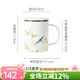 玉泉骨瓷茶杯茶水分離陶瓷馬克杯帶蓋濾茶杯送禮女生鵲登高枝小清新 梨花白濾茶杯