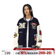 404MOBGANG 美式復古重工刺繡棒球服外套男女款潮P(pán)U皮拼接休閑寬松夾克上衣 深藍色 2XL