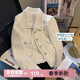 慕伊銘（MUYIMING）小香風(fēng)短款外套女春秋高級感精致法式復古名媛氣質(zhì)翻領(lǐng)粗花呢上衣 圖片色 S 85-95斤
