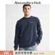 Abercrombie & Fitch【棉質(zhì)T恤】美式舒適創(chuàng  )意圖案LOGO打底長(cháng)袖T恤25秋男裝123-5260 海軍藍 XL (180/116A)