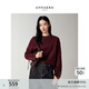 玖姿·安娜蔻優(yōu)雅淑女風(fēng)羊毛金蔥圓領(lǐng)落肩寬松針織衫女2025冬季新款 酒紅 M