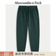 Abercrombie & Fitch經(jīng)典小麋鹿圖案經(jīng)典美式抓絨束腳衛褲長(cháng)褲25秋冬男裝134-5043 深綠色 M (180/80A)