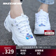 斯凱奇（Skechers）小白熊|熊貓鞋男女款秋冬厚底增高老爹鞋耐磨時(shí)尚休閑運動(dòng)鞋 【女款】白色/銀色-WSL 38