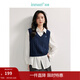 茵曼（INMAN） 針織馬甲女老錢(qián)風(fēng)V領(lǐng)薄冬季學(xué)院風(fēng)內搭毛衣上衣 寶藍色 M