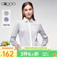 G2000商務(wù)OL通勤女裝休閑上衣 新款簡(jiǎn)約清新條紋長(cháng)袖襯衫00740411 灰白色/00 M