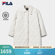 FILA 斐樂(lè )官方女士棉服2026春季新款休閑舒適絎縫中長(cháng)款保暖外套 輕卡其-LK L 170/88A/L