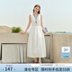 范思藍恩設計感少女運動(dòng)風(fēng)連衣裙女2025夏裝抽繩無(wú)袖蕾絲裙子2803 白色 M