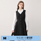 樂(lè )町收腰V領(lǐng)背心裙20千金風(fēng)黑色連衣裙OL外穿無(wú)袖裙 黑色（現貨） S