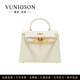 曼尼瓊詩(shī)（VUNIQSON）真皮手提包包女士大容量時(shí)尚單肩斜挎包時(shí)尚百搭奶昔白凱莉包 22cm奶昔白