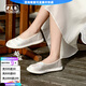 老美華流光追月常年款老北京布鞋女休閑鞋千層底漢服鞋女士鞋子 米白色 38