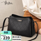 妙麗牛皮包包女包斜挎媽媽包中老年通勤單肩生日禮物高級感送女友老婆