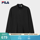 FILA 斐樂(lè )官方王陽(yáng)同款男子針織長(cháng)袖上衣冬新款商務(wù)休閑半拉鏈長(cháng)T 正黑色-BK L 175/96A/L