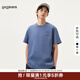 gxgjeans男裝 多色趣味印花時(shí)尚簡(jiǎn)約圓領(lǐng)短袖T恤男生  25夏新款 藍色 L (175)