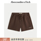 Abercrombie & Fitch美式抓絨百搭抽繩松緊腰運動(dòng)衛褲五分褲短褲25秋季男裝176-5450 棕色 L (180/86A)