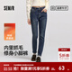 森馬（Semir）森柔|森馬牛仔褲女冬季修身抓毛小腳褲顯瘦舒適韓版休閑潮流長(cháng)褲 牛仔深藍88301 26