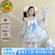 G.duck小黃鴨童裝洛麗塔公主裙女童連衣裙春秋季2026新款玉桂狗生日禮服 裙子加拖尾+裙撐 100 建議2~3歲（ 90-100cm）