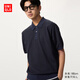優(yōu)衣庫男裝女裝可機洗針織polo衫/短袖條紋26春夏新款485611 69 藏青色 L