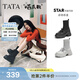 他她（TATA）孫樂(lè )言同款喵爪靴子女襪靴厚底瘦瘦靴彈力短筒靴時(shí)裝靴 黑色 34