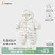 童泰（TONGTAI）嬰兒羽絨服連體衣冬季寶寶哈衣兒童三防連帽鴨絨服綠色90cm