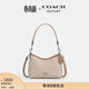 蔻馳（COACH）奧萊女士女包經(jīng)典標志LAUREL 19號單肩包流浪包通勤 SV/沙黃色/灰褐色