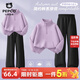 小豬班納女童套裝秋2026新款學(xué)生休閑百搭直筒褲子兒童半拉鏈衛衣 【半拉鏈衛衣+彎刀直筒褲】01 160 【推薦體重80-100斤】