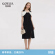 歌莉婭針織拼接連衣裙女2026新款夏季高知得體法式無(wú)袖裙子1F4C4H1DS 00B黑色 M