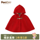 PawinPaw小熊童裝年秋冬嬰幼童斗篷外套女寶寶大衣綿羊毛拜年過(guò)年 Red紅色/20 110
