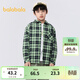 巴拉巴拉兒童襯衫純棉男童襯衣長(cháng)袖翻領(lǐng)秋裝中大童格子外套潮 綠藍色調00448 120 cm