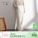 三彩2025冬季新款雪尼爾休閑長(cháng)褲高腰松緊直筒闊腿褲寬松簡(jiǎn)約M 米白色 XL 170/76A 170/76A
