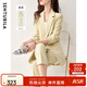尚都比拉面試小西裝女外套2025春裝新款職業(yè)裝套氣質(zhì)簡(jiǎn)約風(fēng)休閑通勤小西服 治愈黃九分褲套裝 S