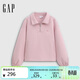 蓋璞（GAP）女裝2026春季新款花體logo半立領(lǐng)拉鏈長(cháng)袖衛衣運動(dòng)上衣859233