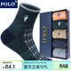 POLO襪子男加厚中筒襪子5雙裝 冬季御寒保暖棉厚款吸汗舒適男襪 五色五雙【型號3200】 5雙 39-45碼鞋合適