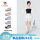 駱駝（CAMEL）【李柯以同款】檸萌2代丑萌鞋女休閑鞋 L26S202119 米白/黃/灰 37