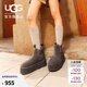 UGG秋季女士休閑舒適純色厚底雪地靴煙囪時(shí)尚切爾西短靴 1134526 GREY | 灰色 38 38碼及以下建議拍大一碼