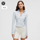 lululemon丨Define 女士短款夾克 *羅紋 Nulu? 芯吸 LW3HOBS 淀粉藍 XS /4