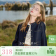 三彩2026春季新款仿牛仔外套明線(xiàn)口袋夾克開(kāi)衫短款小個(gè)子M 藏青色 M 160/84A