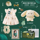 蘭咖小熊（Lan Ka xiao xiong）秋冬國風(fēng)旗袍新生的兒見(jiàn)面禮盒女寶小清新綠色系初生嬰兒滿(mǎn)月禮物 國色天香手提禮盒（春夏短袖） 66cm (0-6個(gè)月寶寶)百天