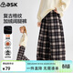 ASK JUNIOR兒童褲子25冬季中大童格紋撞色直筒褲女童加絨保暖長(cháng)褲 格子 150